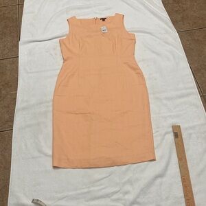 Ann Taylor Orange Sheath Dress V-Neck Midi